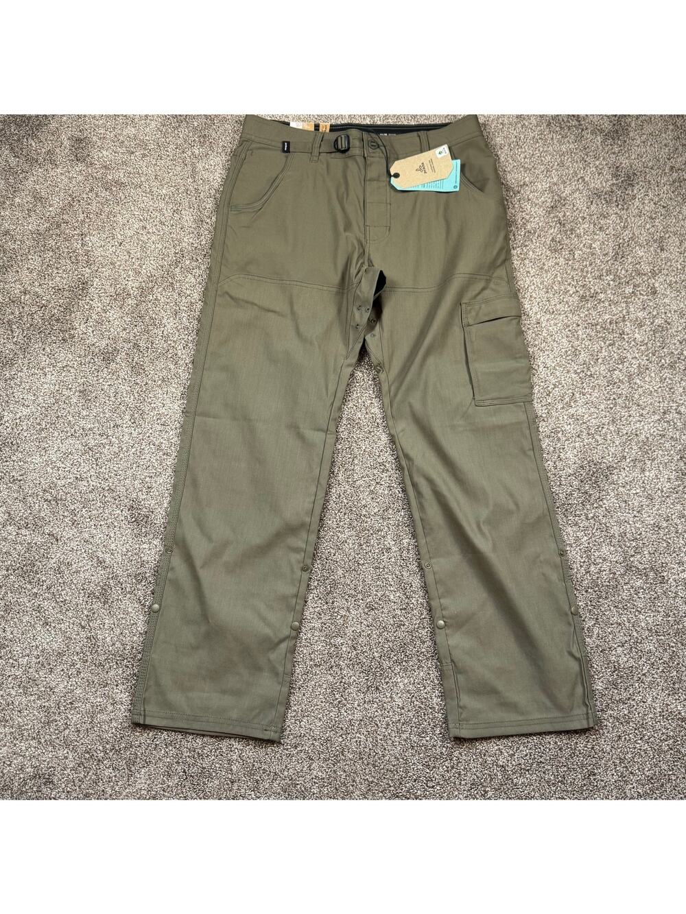 prAna Stretch Zion Pants II Slate Green NWT Size 31x30 Hiking Camping Golf Gorp